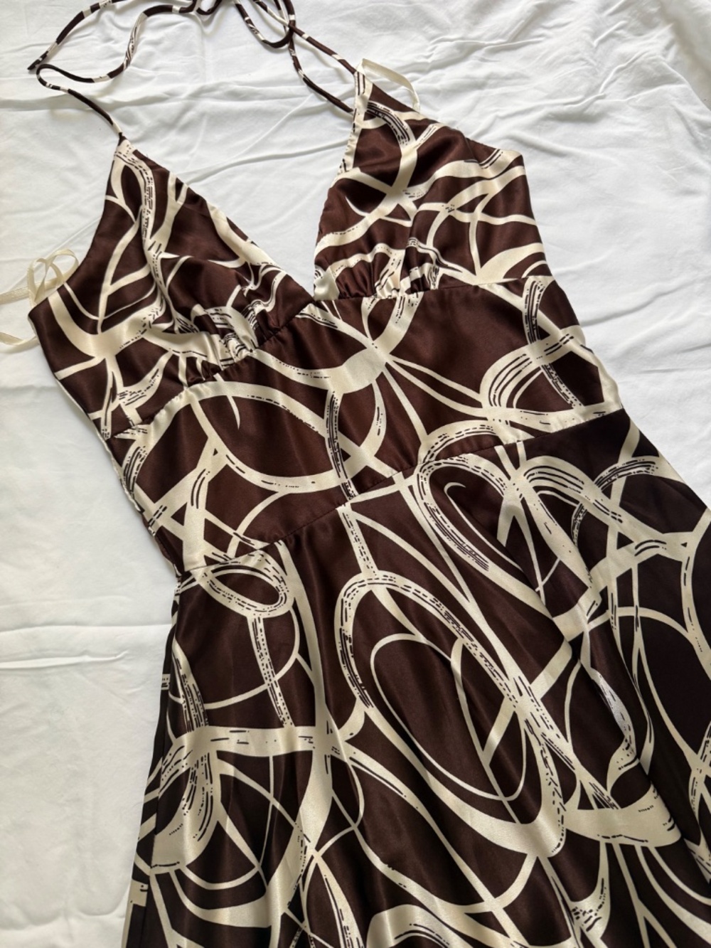 VINTAGE y2k halter midi babydoll flowy dress